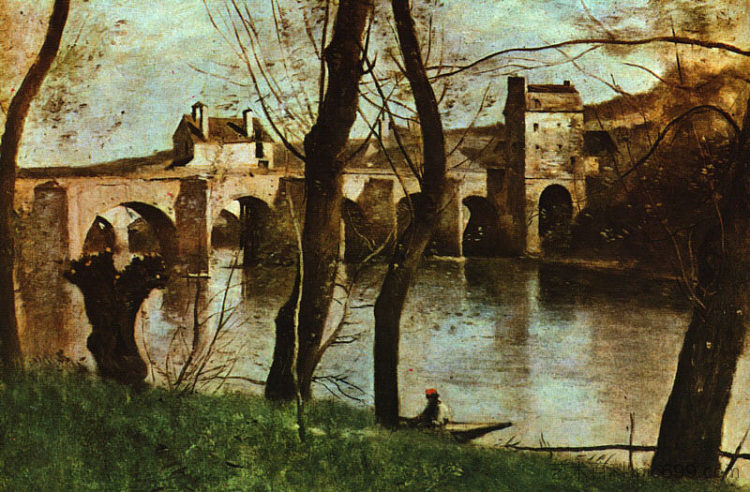 曼特斯大桥 The Bridge at Mantes (1868 - 1870)，卡米耶·柯罗