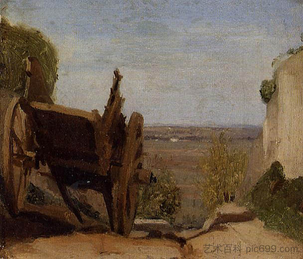 购物车 The Cart (c.1850 - c.1860)，卡米耶·柯罗