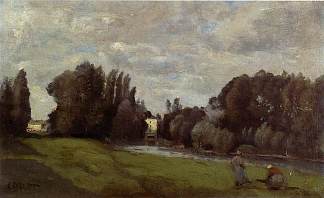 树上的磨坊 The Mill in the Trees (c.1855)，卡米耶·柯罗