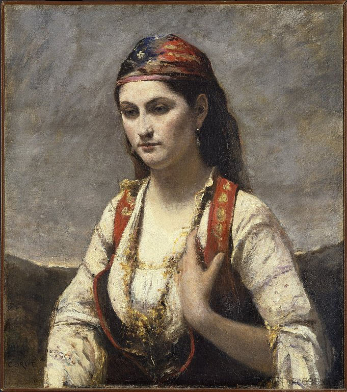 阿尔巴诺的年轻女子 The Young Woman of Albano (c.1872)，卡米耶·柯罗