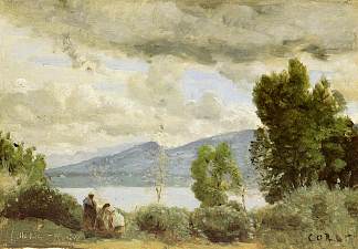 切内斯小木屋的景色，贝尔维尤，日内瓦 View of Chalet de Chenes, Bellvue, Geneva (1857)，卡米耶·柯罗