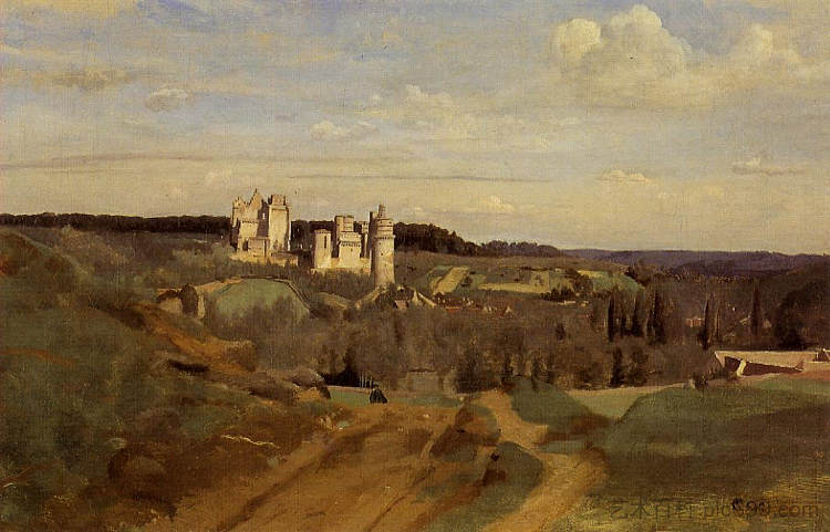 皮埃尔丰兹的景色 View of Pierrefonds (c.1834)，卡米耶·柯罗