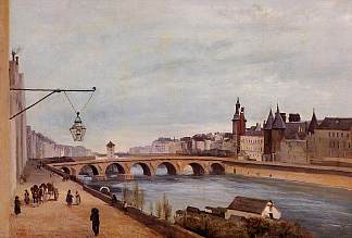 从盖斯夫雷斯码头看的变桥 View of the Pont au Change from Quai de Gesvres (1830)，卡米耶·柯罗