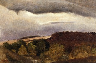 树木繁茂的高原，枫头白露 Wooded Plateau, Fountainebleau (1835 – 1840)，卡米耶·柯罗