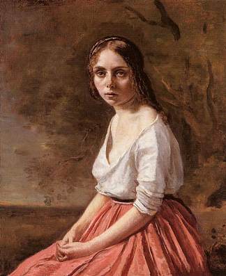 少女 Young Woman (1840 – 1845)，卡米耶·柯罗