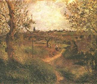 穿越田野的小路 A Path Across the Fields (1879)，卡米耶·毕沙罗