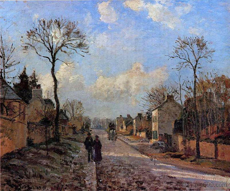 卢维西讷的一条路 A Road in Louveciennes (1872)，卡米耶·毕沙罗