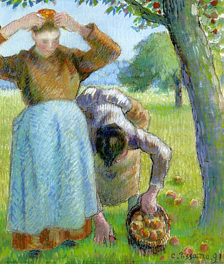 苹果收集者 Apple Gatherers (1891)，卡米耶·毕沙罗