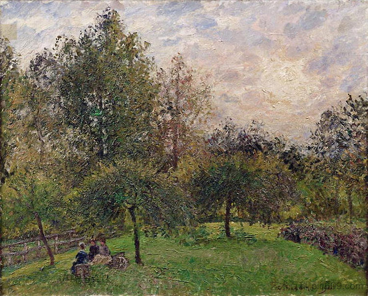 夕阳下的苹果树和杨树 Apple Trees and Poplars in the Setting Sun (1901),卡米耶·毕沙罗