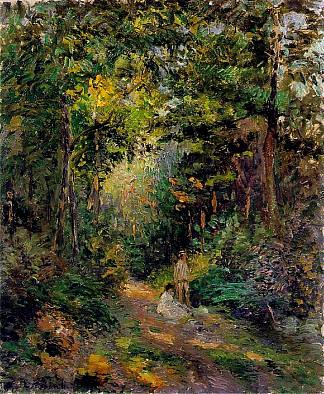 秋天，穿过树林的小路 Autumn, Path through the Woods (1876)，卡米耶·毕沙罗