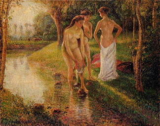 泳 客 Bathers (1896)，卡米耶·毕沙罗