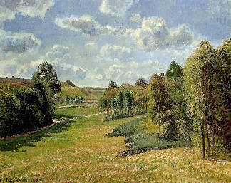 伯内瓦尔草地，早晨 Berneval Meadows, Morning (1900)，卡米耶·毕沙罗