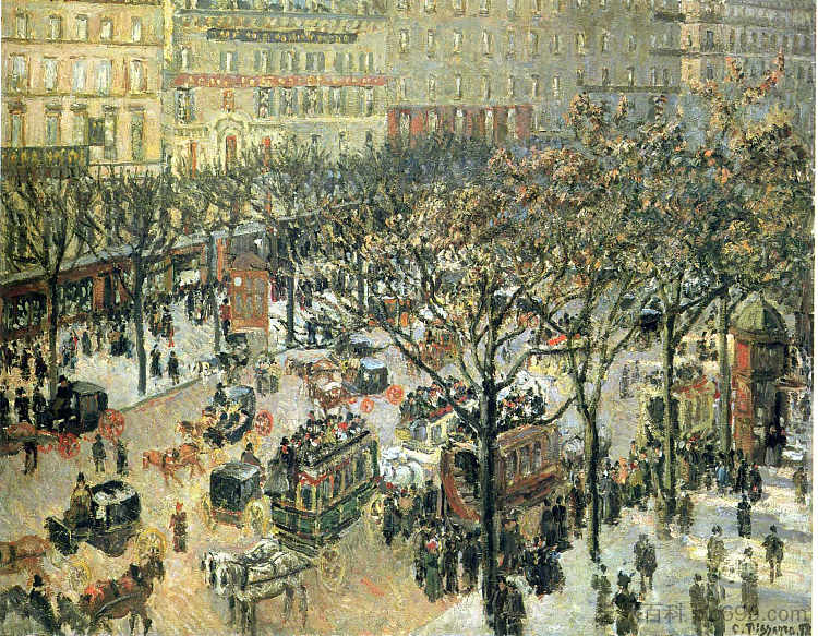 意大利人大道早晨, 阳光 Boulevard des Italiens Morning, Sunlight (1897),卡米耶·毕沙罗