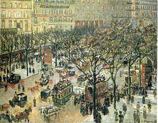 意大利人大道早晨， 阳光 Boulevard des Italiens Morning, Sunlight (1897)，卡米耶·毕沙罗