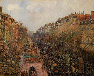 蒙马特大道狂欢节 Boulevard Montmartre Mardi Gras (1897)，卡米耶·毕沙罗