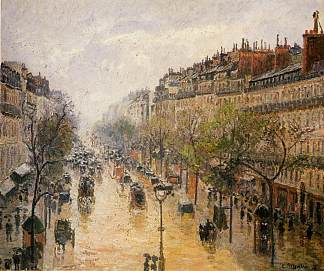 蒙马特大道，春雨 Boulevard Montmartre, Spring Rain (1897)，卡米耶·毕沙罗