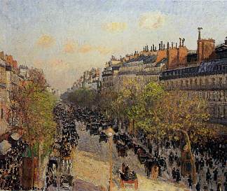 蒙马特大道，日落 Boulevard Montmartre, Sunset (1897)，卡米耶·毕沙罗