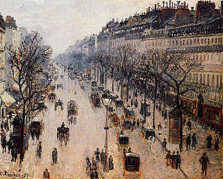 蒙马特大道冬季早晨 Boulevard Montmartre Winter Morning (1897)，卡米耶·毕沙罗