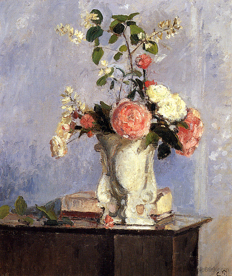 花束 Bouquet of Flowers (1873)，卡米耶·毕沙罗