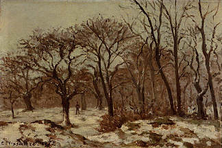 冬天的栗子园 Chestnut Orchard in Winter (1872)，卡米耶·毕沙罗