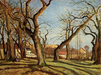卢维西讷的栗子树 Chestnut Trees at Louveciennes (1872)，卡米耶·毕沙罗