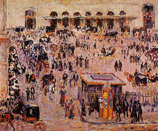 阿弗尔宫（圣拉扎尔火车站） Cour du Havre (Gare St. Lazare) (1893)，卡米耶·毕沙罗