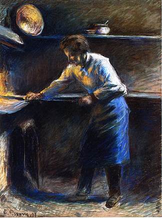 尤金·穆勒在他的糕点烤箱 Eugene Murer at His Pastry Oven (1877)，卡米耶·毕沙罗