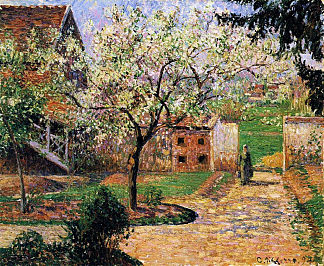 开花的梅树，埃拉格尼 Flowering Plum Tree, Eragny (1894)，卡米耶·毕沙罗