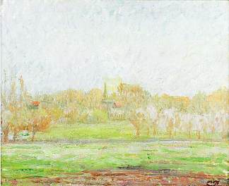 埃拉格尼的雾 Fog in Eragny (c.1895)，卡米耶·毕沙罗