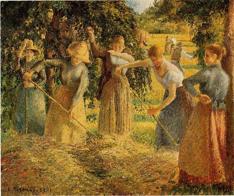 埃拉格尼的收获 Harvest at Eragny (1901)，卡米耶·毕沙罗