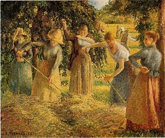埃拉格尼的收获 Harvest at Eragny (1901)，卡米耶·毕沙罗