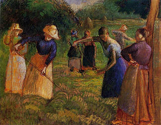 埃拉格尼的干草制作 Haymaking in Eragny (1901)，卡米耶·毕沙罗