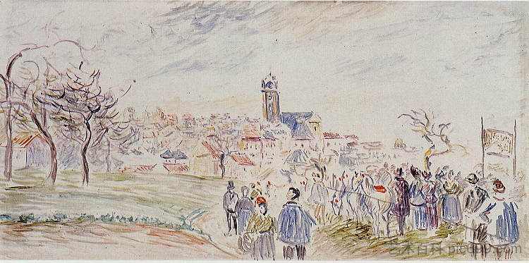 蓬图瓦兹的圣马丁 La Saint Martin a Pontoise (c.1884 - c.1885)，卡米耶·毕沙罗