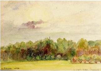 埃拉格尼的景观 Landscape at Eragny (1890)，卡米耶·毕沙罗