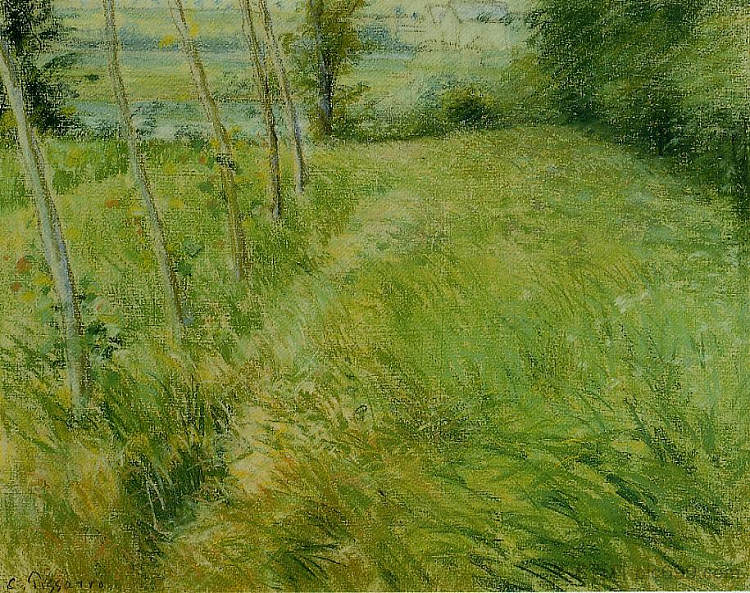 蓬图瓦兹景观 Landscape at Pontoise (c.1882)，卡米耶·毕沙罗