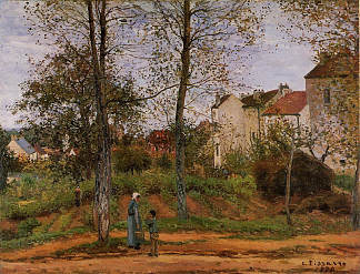 卢浮宫附近的景观 2 Landscape near Louveciennes 2 (1870)，卡米耶·毕沙罗