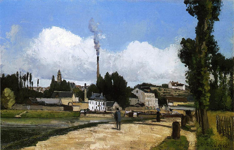 景观与工厂 Landscape with Factory (1867)，卡米耶·毕沙罗