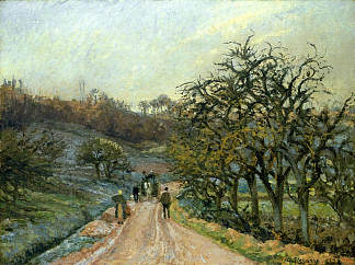 蓬图瓦兹奥斯尼附近的苹果树巷 Lane of Apple Trees near Osny, Pontoise (1874)，卡米耶·毕沙罗