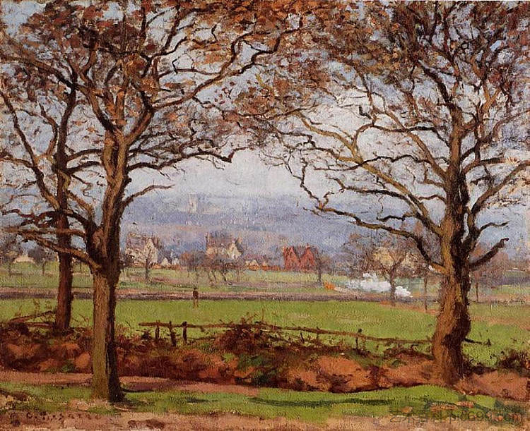 靠近西德纳姆山,眺望下诺伍德 Near Sydenham Hill, Looking towards Lower Norwood (1871),卡米耶·毕沙罗