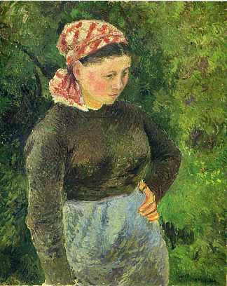 农妇 Peasant Woman (1880)，卡米耶·毕沙罗