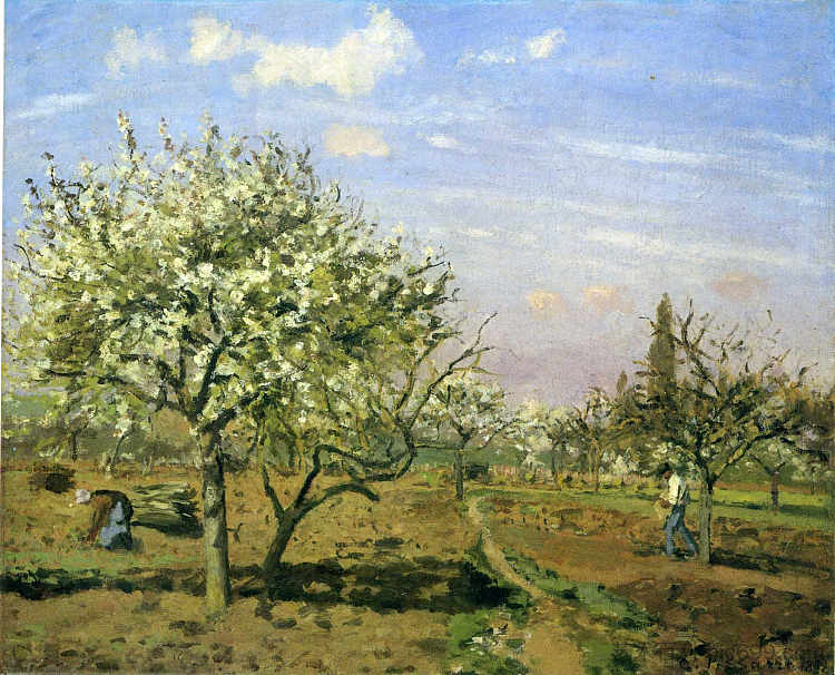 开花果园，卢维西讷 Orchard in Blossom, Louveciennes (1872)，卡米耶·毕沙罗