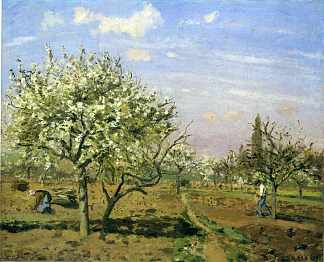 开花果园，卢维西讷 Orchard in Blossom, Louveciennes (1872)，卡米耶·毕沙罗