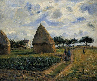 农民和干草堆 Peasants and Hay Stacks (1878)，卡米耶·毕沙罗