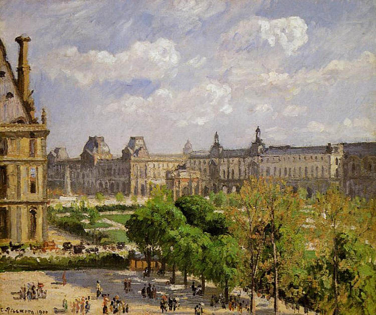 卡鲁塞尔广场，杜乐丽花园 Place du Carrousel, the Tuileries Gardens (1900)，卡米耶·毕沙罗