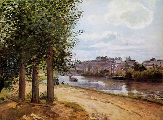 瓦兹河的蓬图瓦兹河岸 Pontoise banks of the Oise (1872)，卡米耶·毕沙罗