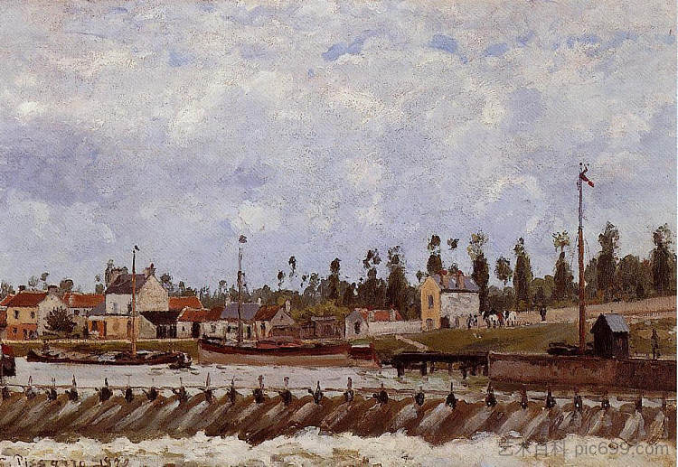 蓬图瓦兹大坝 Pontoise Dam (1872)，卡米耶·毕沙罗