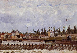 蓬图瓦兹大坝 Pontoise Dam (1872)，卡米耶·毕沙罗