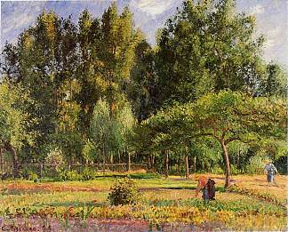 白杨树，下午在埃拉格尼 Poplars, Afternoon in Eragny (1899)，卡米耶·毕沙罗