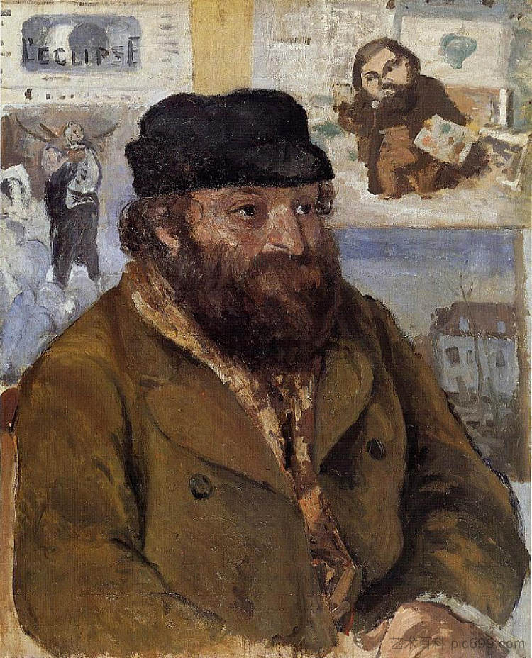 保罗·塞尚的肖像 Portrait of Paul Cezanne (1874)，卡米耶·毕沙罗