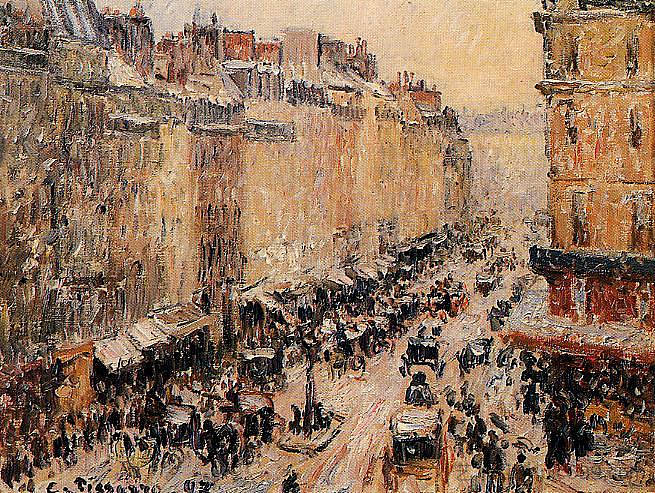 雪下的圣拉扎尔街 Rue Saint Lazare under Snow (1897)，卡米耶·毕沙罗